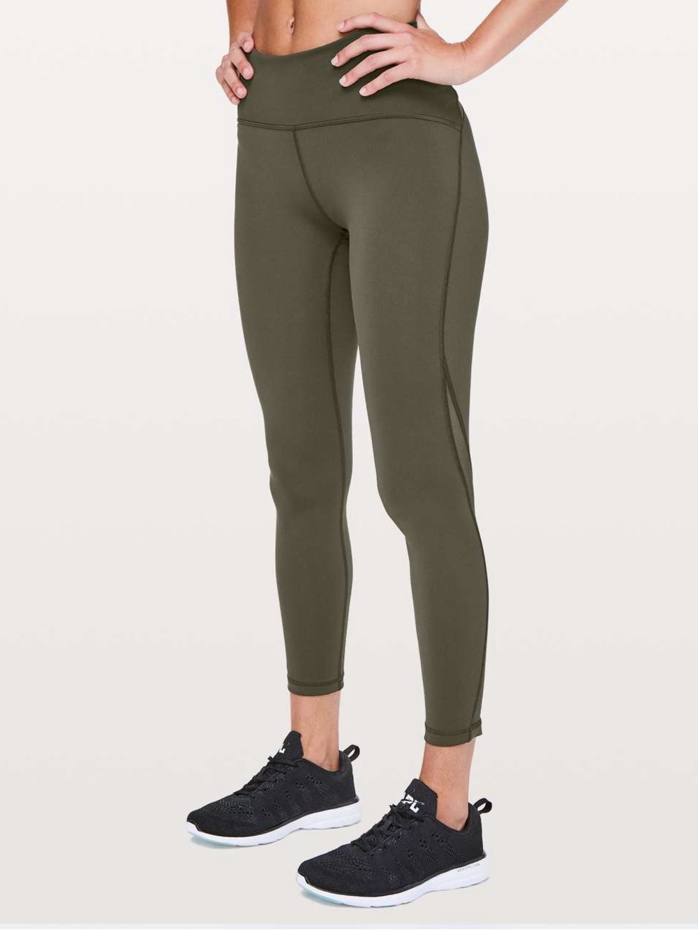 lululemon Athletica Train Times Olive Green High-Rise Performance Leggings 6